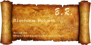 Bierbaum Roland névjegykártya